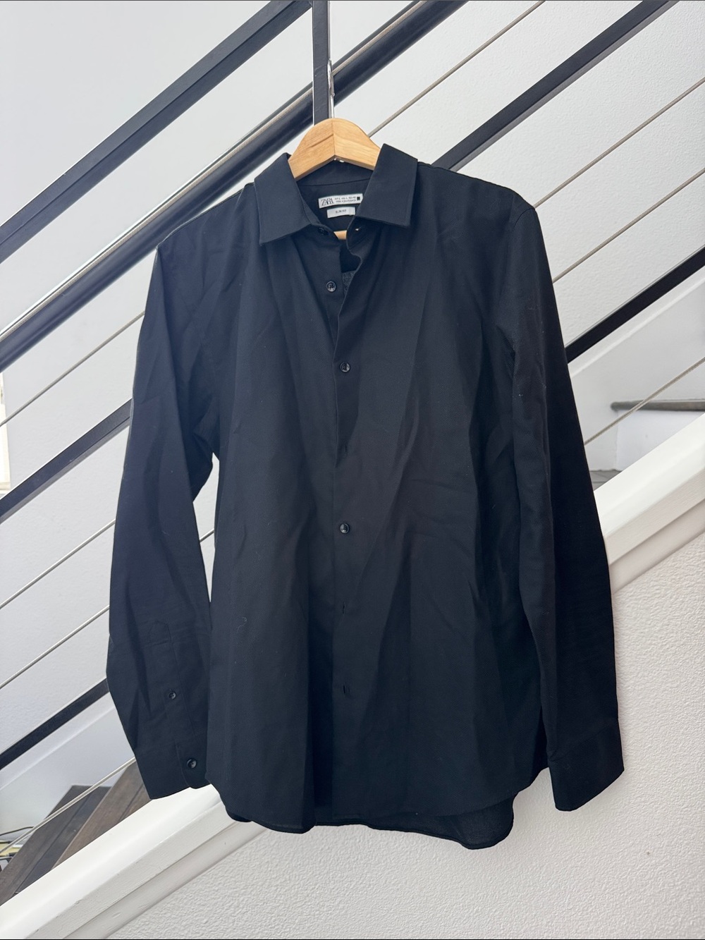Zara Black Men's Long-Sleeve Dress Shirt